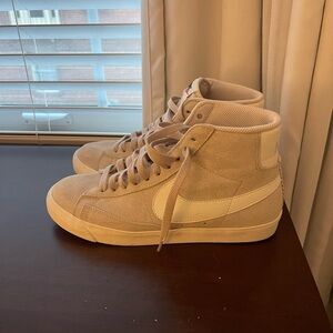 Women’s Nike Beige Suede Blazers High-Top Sneakers 7.5